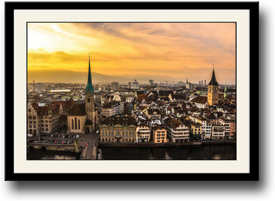 

Beautiful city aerial view Fine Art Print(10 inch X 14 inch, Framed)