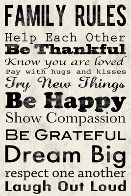 

Family Rules poster Paper Print(18 inch X 12 inch, Rolled)