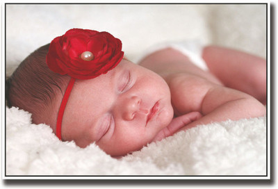 

Baby with red rose on head Fine Art Print(12 inch X 18 inch, Rolled)