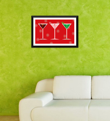 

Tallenge - Christmas Art - Holiday Cocktails - Ready To Hang Framed A3 Size Poster Paper Print(17 inch X 12 inch, Framed)