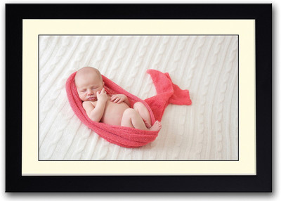 

Baby Wrapped In Pink Looking Cute Fine Art Print(14 inch X 20 inch, Framed)