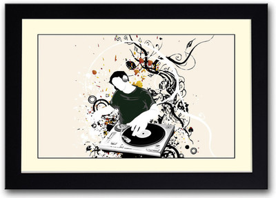 

DJ Playing Fine Art Print(14 inch X 20 inch, Framed)