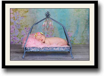 

Baby sleeping cutely in swing Fine Art Print(10 inch X 14 inch, Framed)