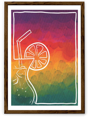 

Hulkut Cocktail Art Print with brown frame 16 * 24 Inches Fine Art Print(26 inch X 1 inch, Framed)