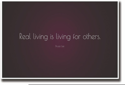 

Posterhouzz Bruce Lee Real Living Quote Fine Art Print(12 inch X 18 inch, Rolled)