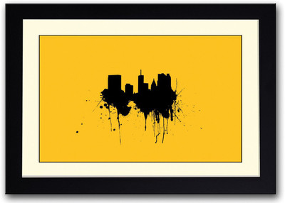 

Black Splash Buildings Fine Art Print(14 inch X 20 inch, Framed)