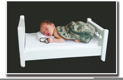 

Posterhouzz Baby with military cap Fine Art Print(12 inch X 18 inch, Rolled)
