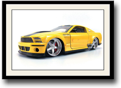 

Amazong Yellow Sports Car Fine Art Print(10 inch X 14 inch, Framed)