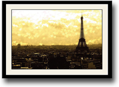 

Eiffel Tower Paris love hearts Fine Art Print(10 inch X 14 inch, Framed)