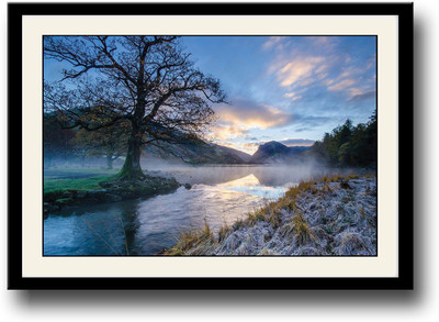

Morning River Scenery Fine Art Print(10 inch X 14 inch, Framed)