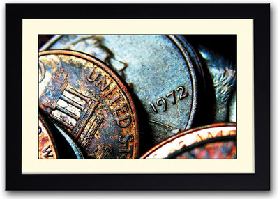 

Vintage Coins Photography Fine Art Print(14 inch X 20 inch, Framed)