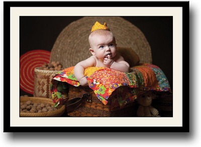 

Cute baby with orange crown Fine Art Print(10 inch X 14 inch, Framed)