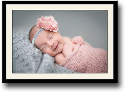 

Adorable cute smiling baby in pink Fine Art Print(10 inch X 14 inch, Framed)