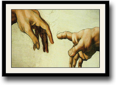 

Vintage Hands touching art Fine Art Print(10 inch X 14 inch, Framed)