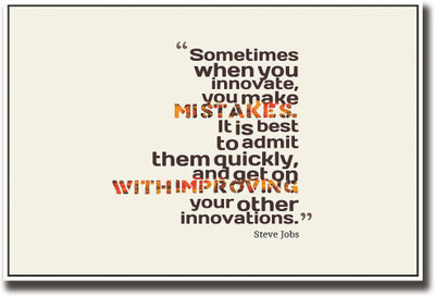 

Steve jobs mistake quotes Fine Art Print(12 inch X 18 inch, Rolled)