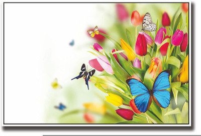 Posterhouzz Amazing butterflies on flowers Fine Art Print(12 inch X 18 inch, Rolled)