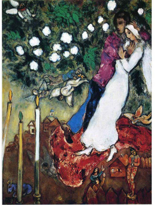 

Modern Masters Collection - Three Candles By Marc Chagall - Ready To Frame Rolled Digital Art Print On Photographic Paper(24 inch X 18 inch, Rolled)