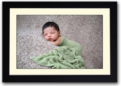 

Cute Baby Wrapped In Green Fine Art Print(14 inch X 20 inch, Framed)