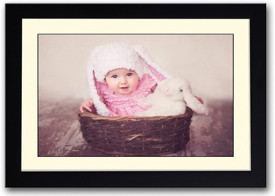 

Baby With A Rabbit Fine Art Print(14 inch X 20 inch, Framed)