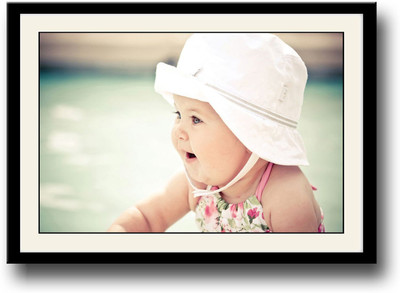 

Adorable Baby with Hat Fine Art Print(10 inch X 14 inch, Framed)