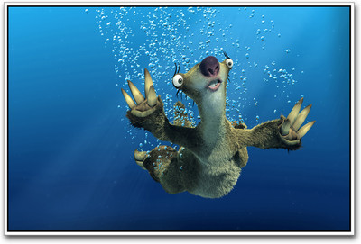 

Ice Age Sid in water Paper Print(12 inch X 18 inch)
