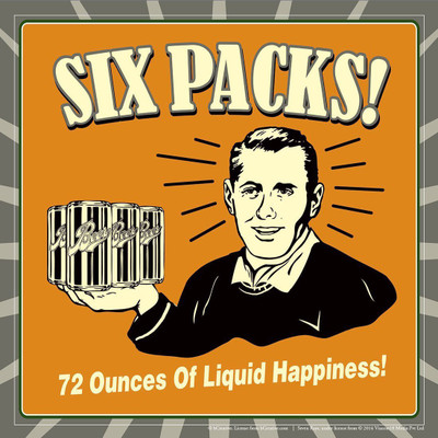 

Posterhouzz Six Pack 72 Ounces Of Liquid Happiness Poster Fine Art Print(12 inch X 12 inch, Rolled)