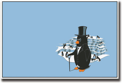 

Penguin in suit and hat Fine Art Print(12 inch X 18 inch, Rolled)