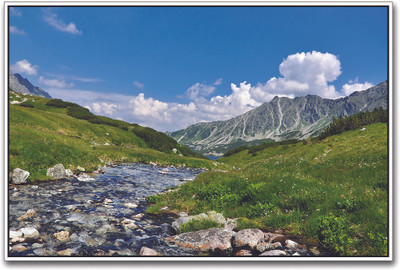 

River Flowing Through Mountain Paper Print(12 inch X 18 inch)