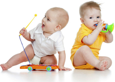 

Child's Love - Cute Baby Playing With Toys Paper Print(12 inch X 18 inch, Rolled)