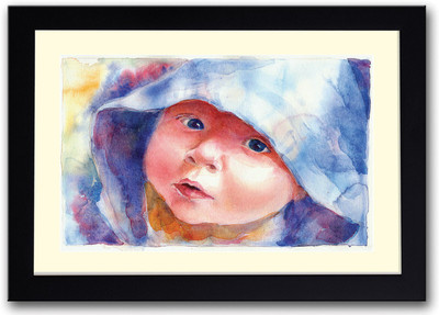

Baby in Blue hood artistic Fine Art Print(14 inch X 20 inch, Framed)