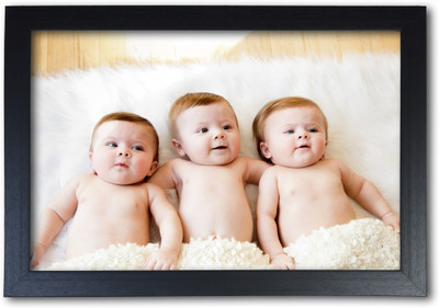 

Cute Babies Poster with Frame Paper Print(14 inch X 20 inch, Streched)