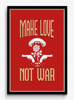 Seven Rays Make Love not War Framed (Small)(19 inch X 13 inch)