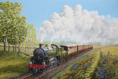

Art For Kids Room Décor - Every Child Loves Trains - Painting - Medium Size Rolled Digital Art Print On Photographic Paper(27 inch X 18 inch, Rolled)