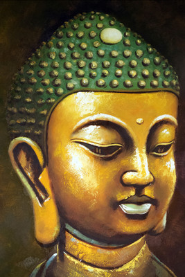 Oshi - Buddha Painting (5) Paper Print(18 inch X 12 inch, Streched)