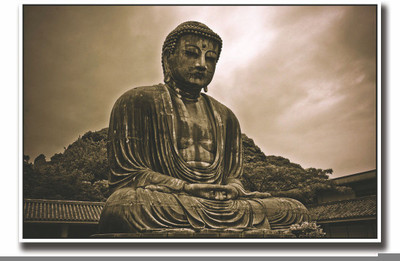

Posterhouzz Black & white Buddha statue Fine Art Print(12 inch X 18 inch, Rolled)