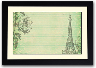 

Green Flower and Eiffel Tower Pattern Fine Art Print(14 inch X 20 inch, Framed)