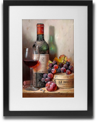 

Shaildha's Water Colour Painting Print of Wine With Black Current Fine Art Print(11 inch X 9 inch)