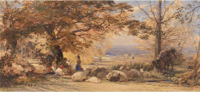 

Old Masters Collection - Rustic Contentment by Samuel Palmer - Medium Size Ready To Frame Rolled Digital Art Print On Photographic Paper(24 inch X 12 inch, Rolled)