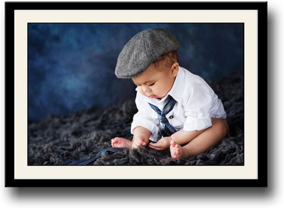 

Baby with hat and tie Fine Art Print(10 inch X 14 inch, Framed)