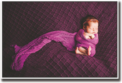 

Baby cutely wrapped in purple Fine Art Print(12 inch X 18 inch, Rolled)