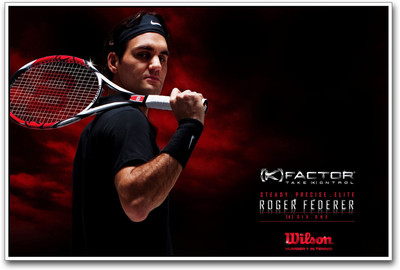 

Roger Federer Wilson Racket Paper Print(12 inch X 18 inch)