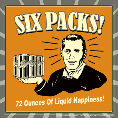 

bCreative Six Pack 72 Ounces of Liquid Happiness (Officially Licensed) Paper Print(12 inch X 12 inch)