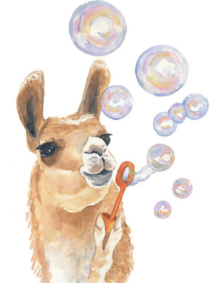 

Art For Kids - Blowing Bubbles - Medium Size Rolled Digital Art Print On Photographic Paper(24 inch X 18 inch, Rolled)