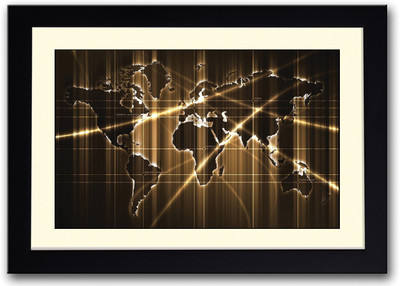 

World Map Artistic Fine Art Print(14 inch X 20 inch, Framed)