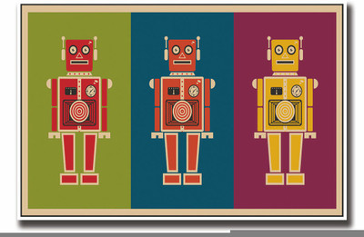 

Posterhouzz The Retro Robots Fine Art Print(12 inch X 18 inch, Rolled)