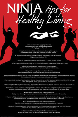 

Posterhouzz Ninja Tips For Healthy Living Fine Art Print(18 inch X 12 inch, Rolled)