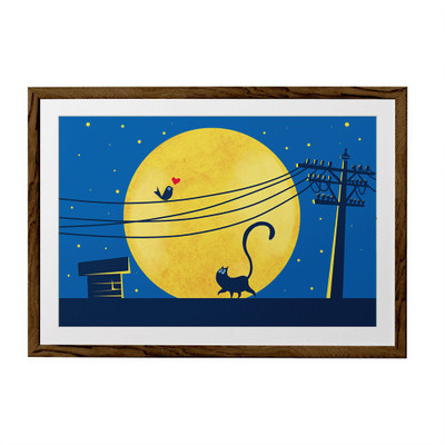 

Rooftop Cat Fine Art Print(36 inch X 24 inch, Framed)