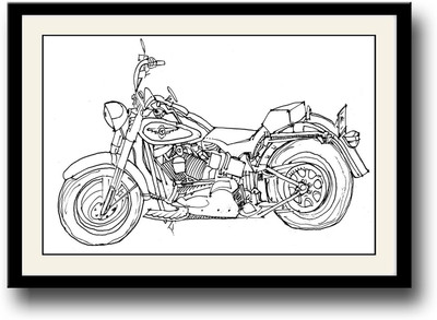 

Motorcyle drawing Fine Art Print(10 inch X 14 inch, Framed)