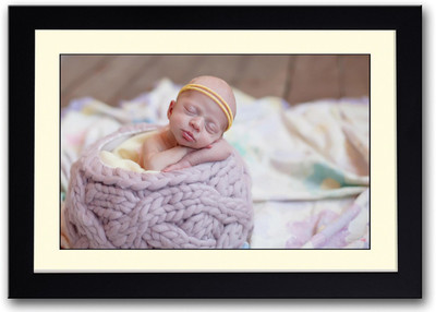 

Cute Baby With Yellow Band Fine Art Print(14 inch X 20 inch, Framed)