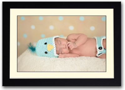 

Baby With Blue Bird Hat Fine Art Print(14 inch X 20 inch, Framed)